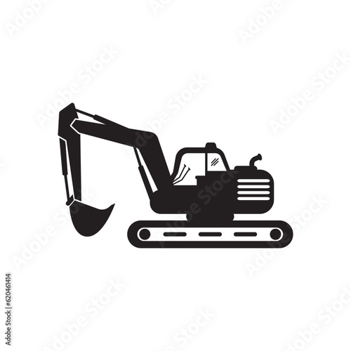 Excavator icon logo vector illustration template design.