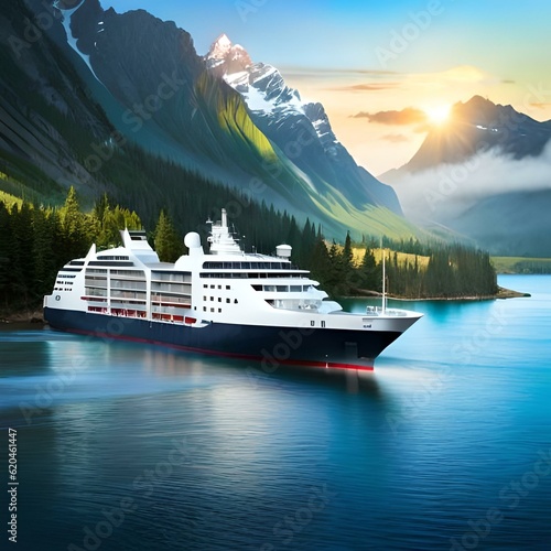 cruise ship on the lake