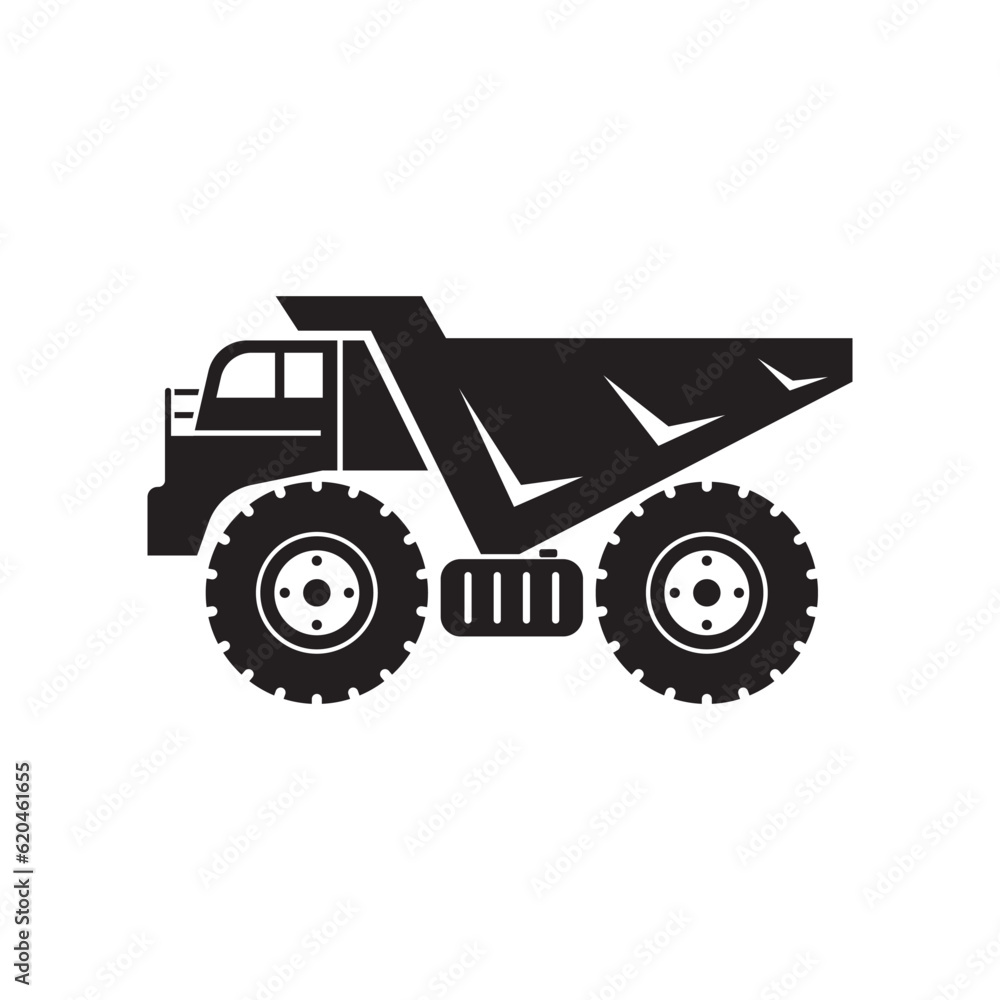 Dump truck icon.vector illustration logo design. Dump truck icon.vector illustration logo design.