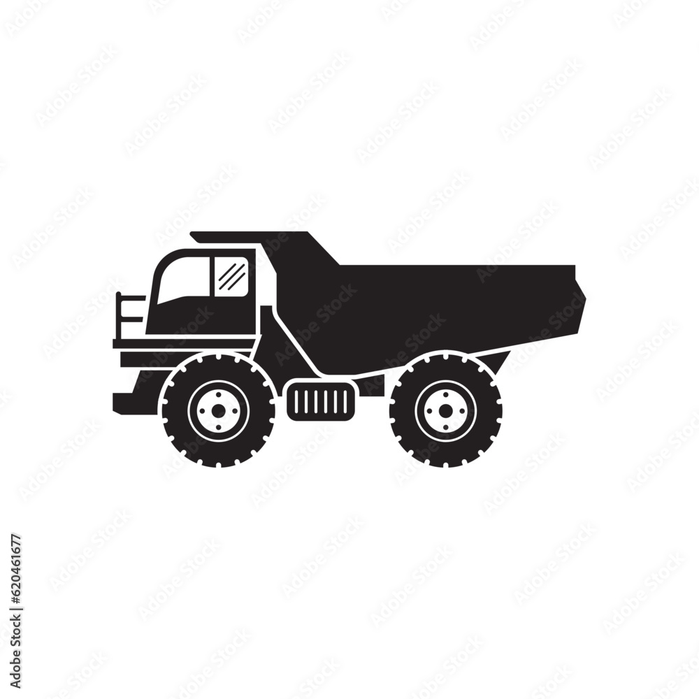 Obraz premium Dump truck icon.vector illustration logo design.