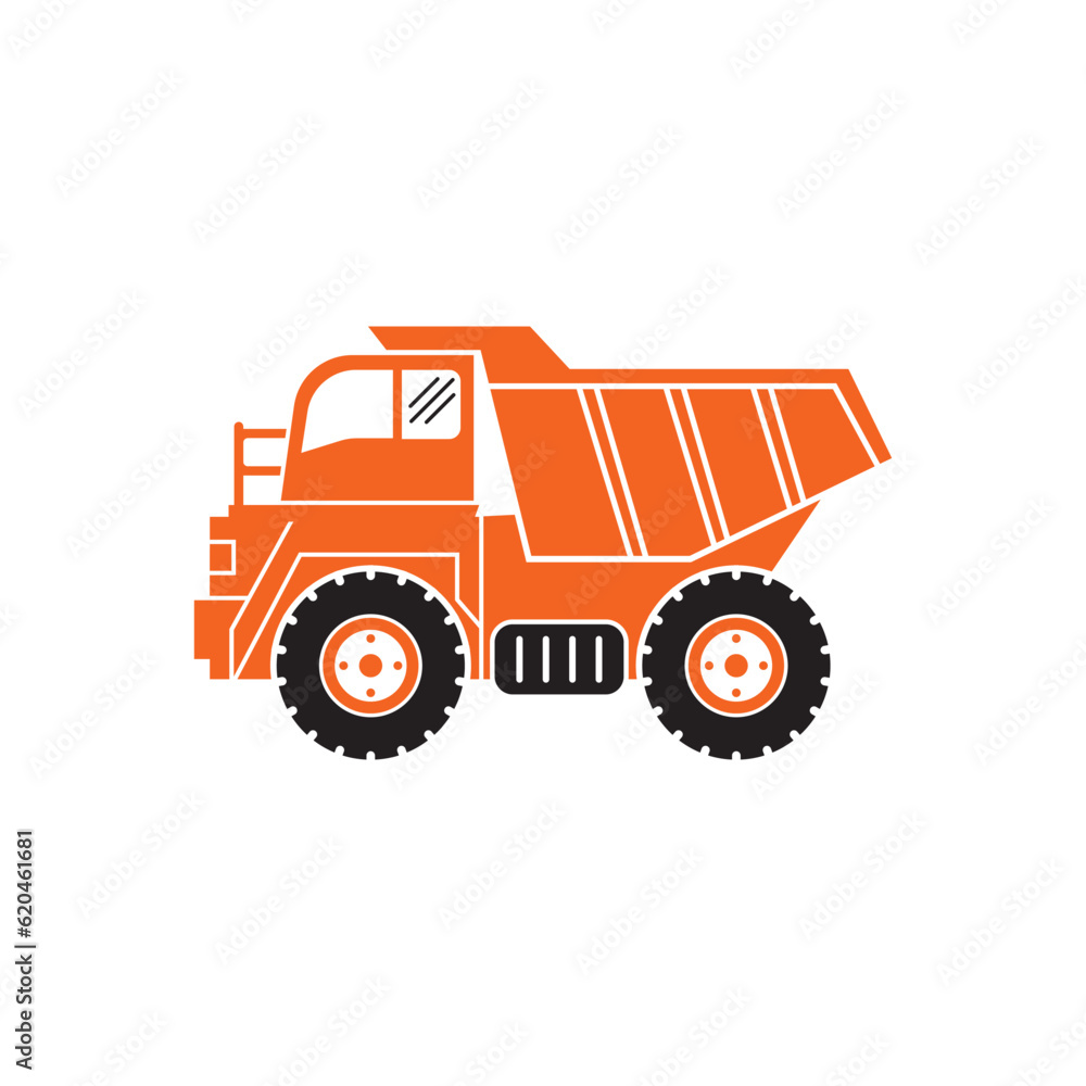 Obraz premium Dump truck icon.vector illustration logo design.