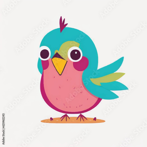 cute bird cartoon vector