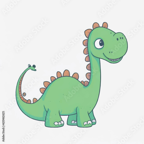 cute brontosaurus cartoon vector