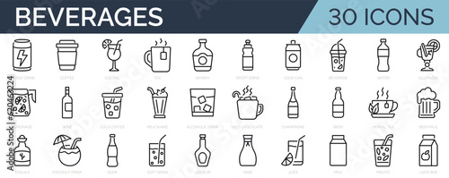 Set of 45 line icons related to sales and marketing. Outline icon collection. Editable stroke. Vector illustration