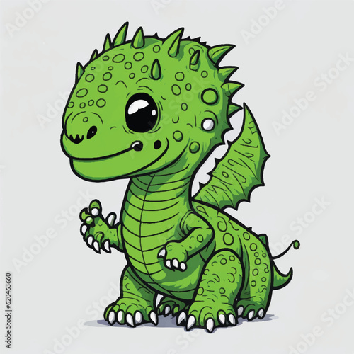 cute dinosaur cartoon on white background