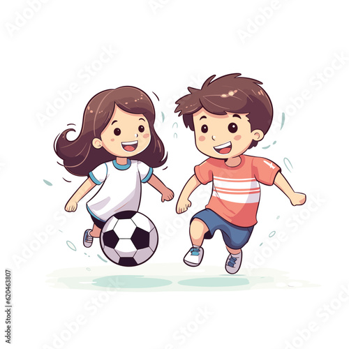 children playing soccer