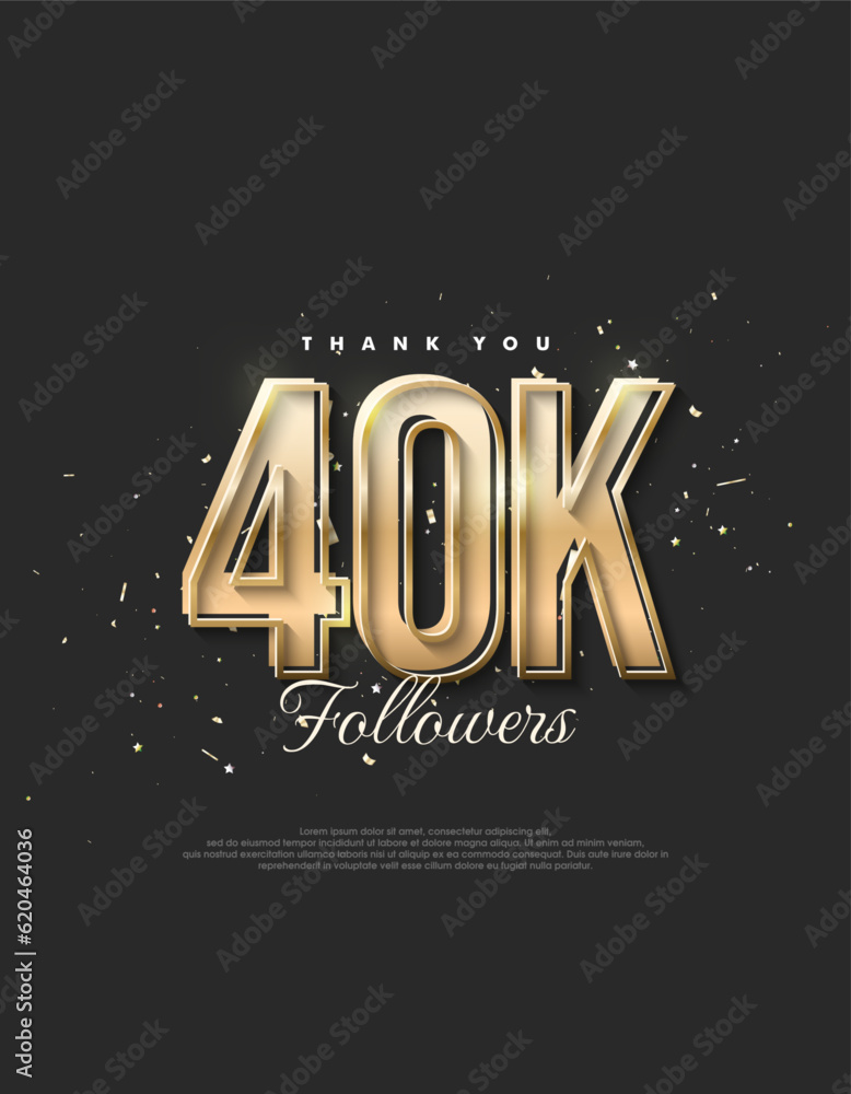 Luxury gold design saying 40k followers.