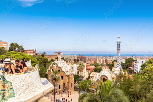 Barcelona skyline view from Park Güell