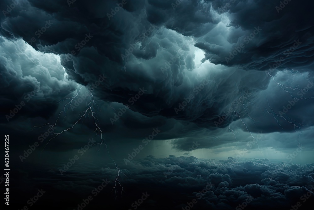 Moody Black Sky Background with Dark Storm Clouds and Rainy Landscape ...