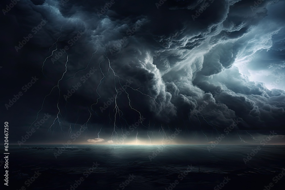 Moody Black Sky Background - Dramatic Storm Clouds with Rain on Dusk ...