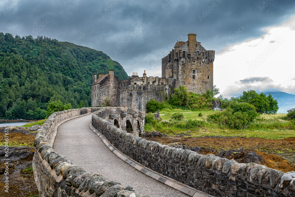 View of the Eilan Donan Castle in Scotland