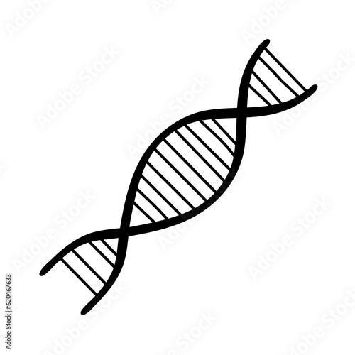 dna molecule icon over white background  line style  vector illustration