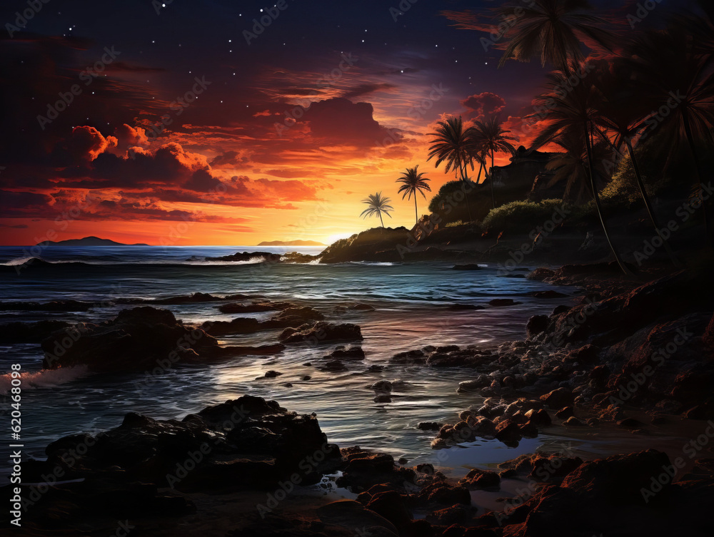 Eternal Isles: Chiaroscuro Landscape of Hawaii in Dark Matter Art Eternal Isles: Chiaroscuro Landscape of Hawaii in Dark Matter Art