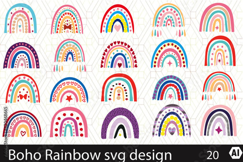 Boho Rainbow svg design 
