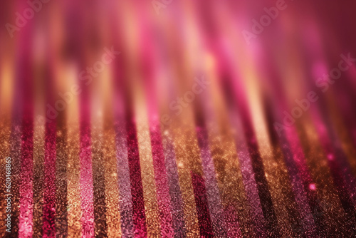 Pink and gold glitter stripes, Pink abstract background, bokeh Generative AI