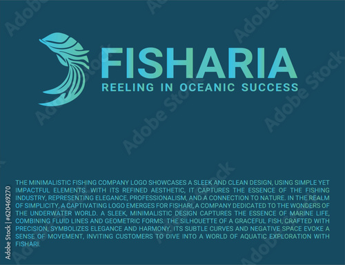 Fish minimalistic logo design for fishery industry