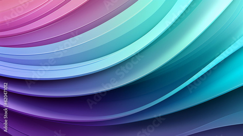 Bright Colorful Stripes. Mint Lilac waves background. Generative Ai