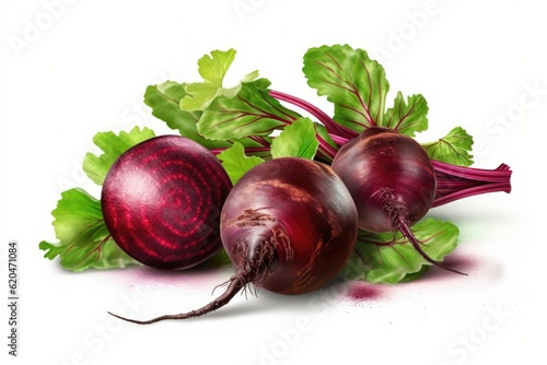 Pile of beetroot isolated on white background
