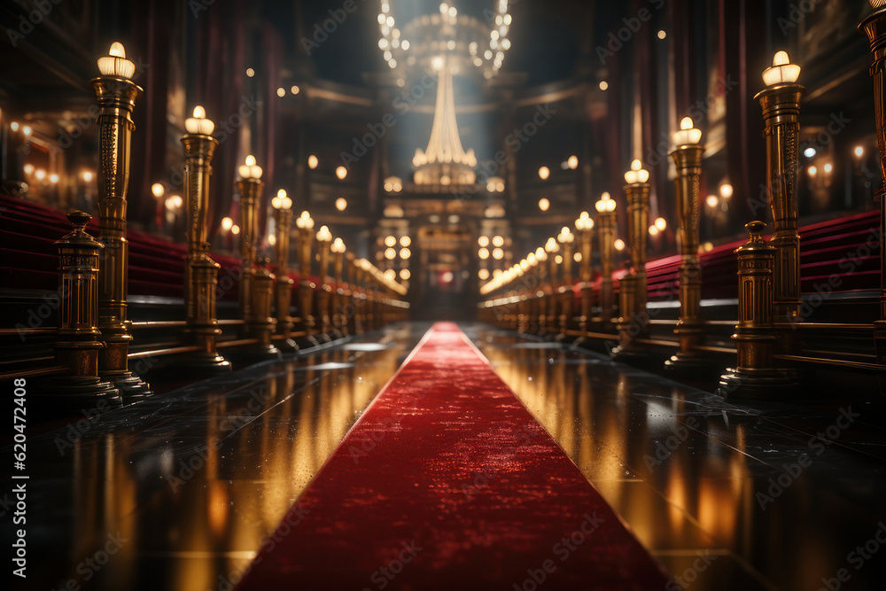 Red carpet, celebration, luxury. AI generative.