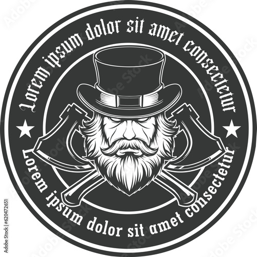 Skull head axe logo vector illustration