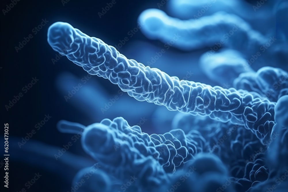 Invisible Threat Microscopic Blue Bacteria Legionella pneumophila