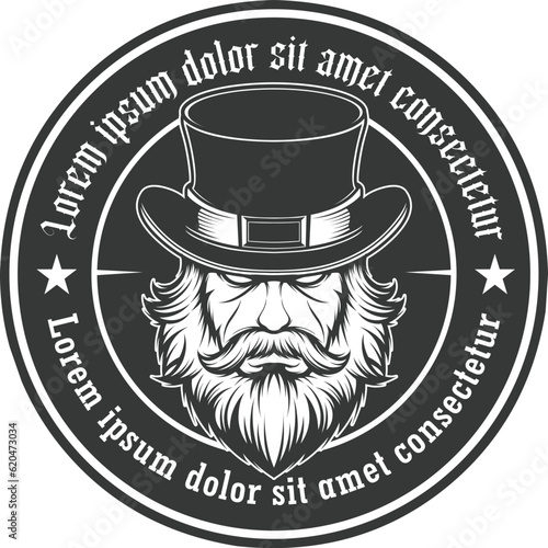 Beard man logo vector