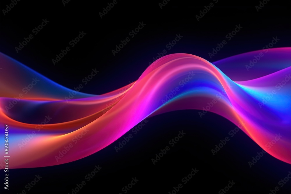 Visualization of sound waves. Abstract futuristic background with colorful glowing neon moving high speed wave lines and bokeh lights. Data transfer concept. Fantastic wallpaper. Generative AI Visualization of sound waves. Abstract futuristic background with colorful glowing neon moving high speed wave lines and bokeh lights. Data transfer concept. Fantastic wallpaper. Generative AI