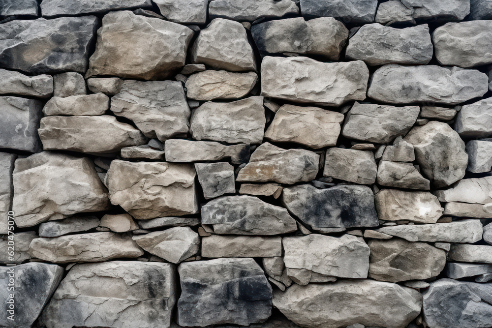 Stone wall or rocks, highlighting the rugged texture and intricate natural patterns. Generative AI. Stone wall or rocks, highlighting the rugged texture and intricate natural patterns. Generative AI.