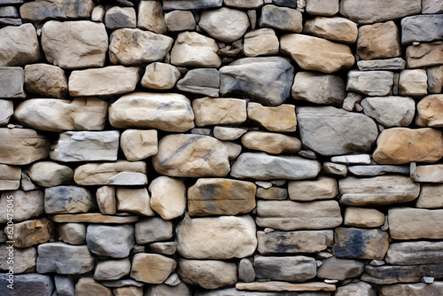 Stone wall or rocks  highlighting the rugged texture and intricate natural patterns. Generative AI.