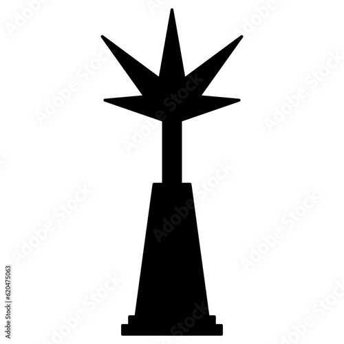 Champion trophy Silhouette in black color