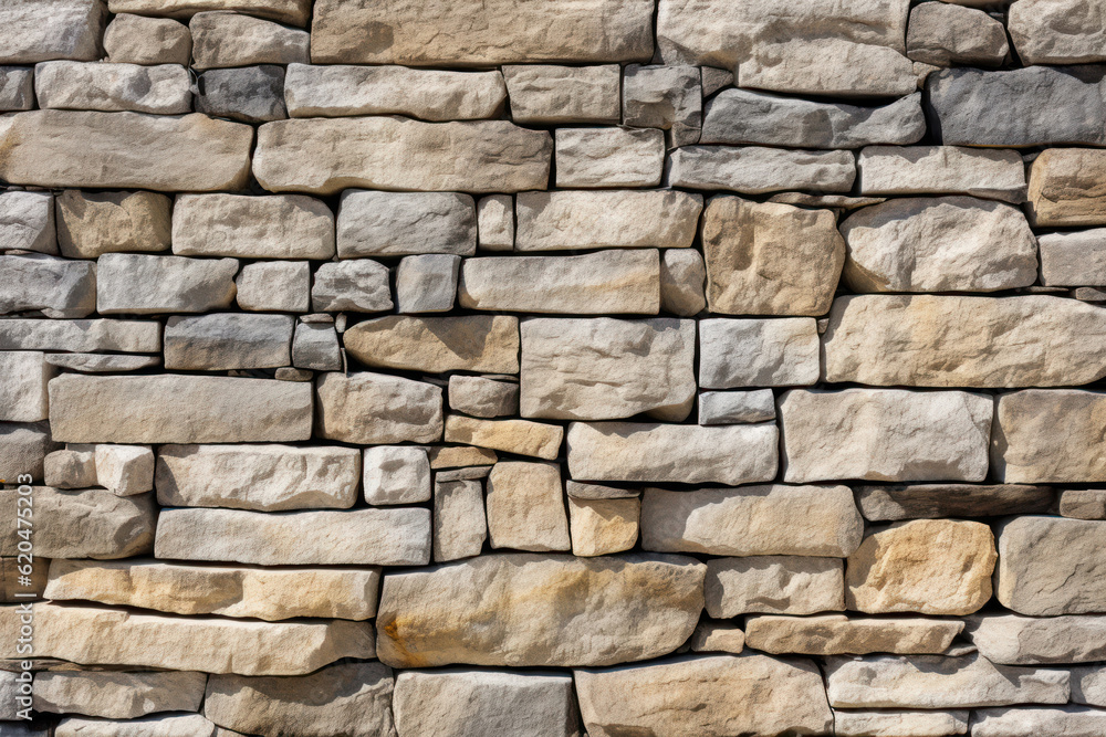 Fototapeta premium Stone wall or rocks, highlighting the rugged texture and intricate natural patterns. Generative AI.