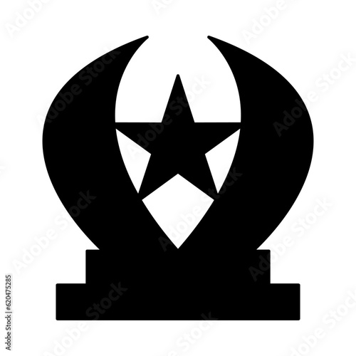 Champion trophy Silhouette in black color