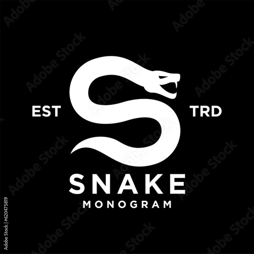 S Snake initial letter logo icon design