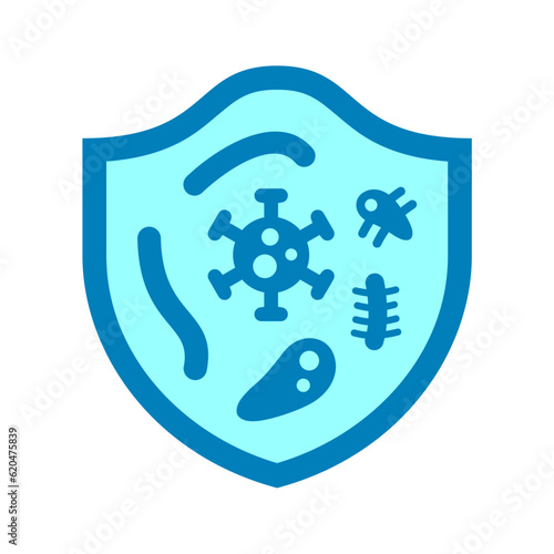 virus shield protection icon, anti bacterial vector illustration isolated on transparent background. secure, microbiology, protect, clinical, illness, system, disease, safe, safety, protection, health