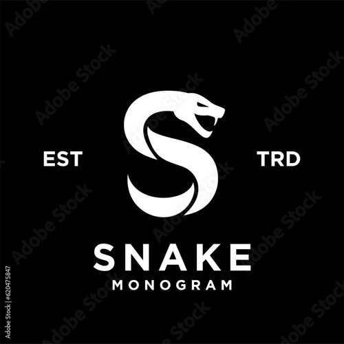 S Snake initial letter logo icon design