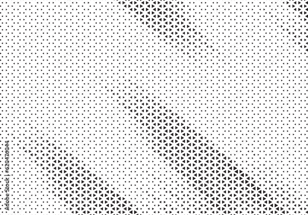 Abstract Triangle Halftone Pattern. Triangle Vector Abstract Geometric Technology Background. Halftone Triangular Retro 80s Simple Pattern.	