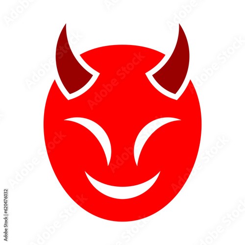 red devil icon isolated on transparent background. smile, evil, devil, demon, satan, logo, icon, bad, beast, devils, cheerful, character, child, danger, design, face