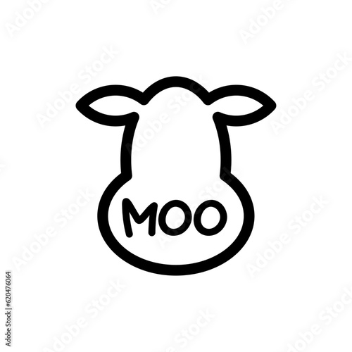 Logo for farm milk, cow, udder emblem, organic eco milk