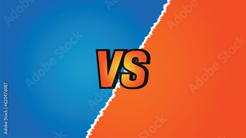 Vector Versus background. Blue against orange gradient orange Vs Blue. Fight background, Comics book colorful competition poster with halftone elements