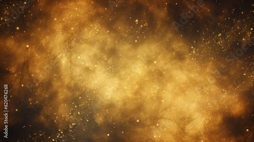 Golden Abstract Galaxy Background Texture. Generative AI illustration.