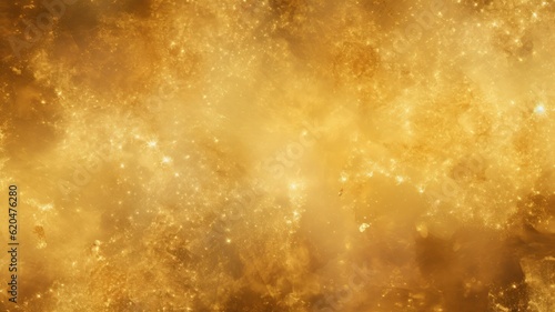 Golden Abstract Galaxy Background Texture. Generative AI illustration.