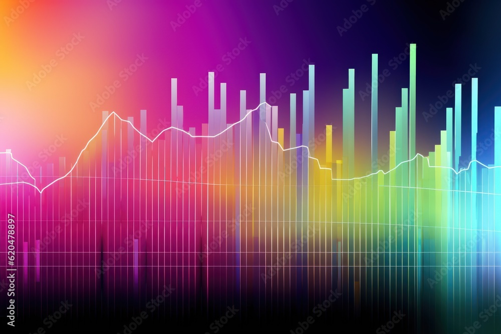 Visualization of sound waves. Abstract futuristic background with colorful glowing neon moving high speed wave lines and bokeh lights. Data transfer concept. Fantastic wallpaper. Generative AI Visualization of sound waves. Abstract futuristic background with colorful glowing neon moving high speed wave lines and bokeh lights. Data transfer concept. Fantastic wallpaper. Generative AI