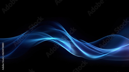 Visualization of sound waves. Abstract futuristic background with colorful glowing neon moving high speed wave lines and bokeh lights. Data transfer concept. Fantastic wallpaper. Generative AI