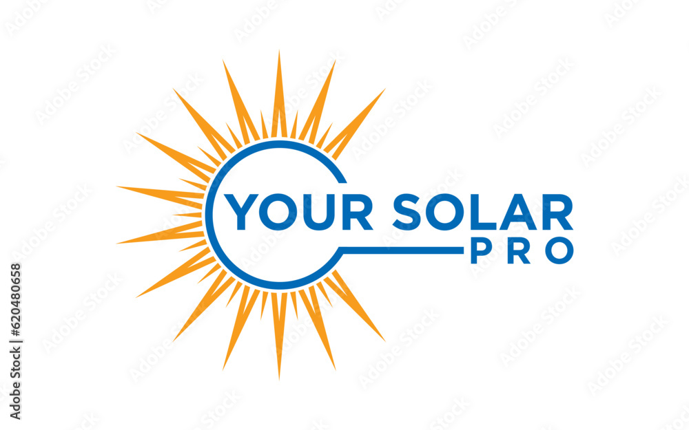 Logo sun solar energy design template