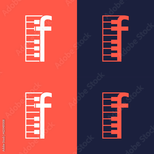 An illustration of the letter "F" in the shape of a musical note melody used for branding, brand identity, logo design, vector, business, and company.