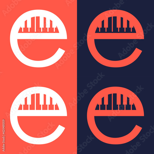 An illustration of the letter "E" in the shape of a musical note melody used for branding, brand identity, logo design, vector, business, and company.