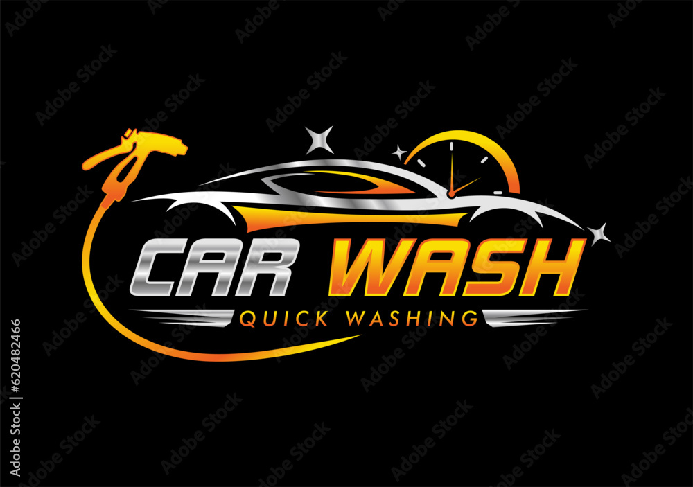 Car wash logo design Template, elegant and sporty concept for your logo