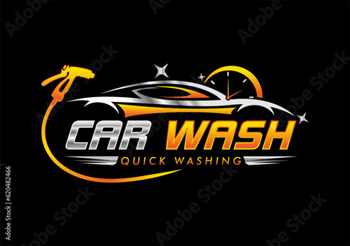 Car wash logo design Template, elegant and sporty concept for your logo design