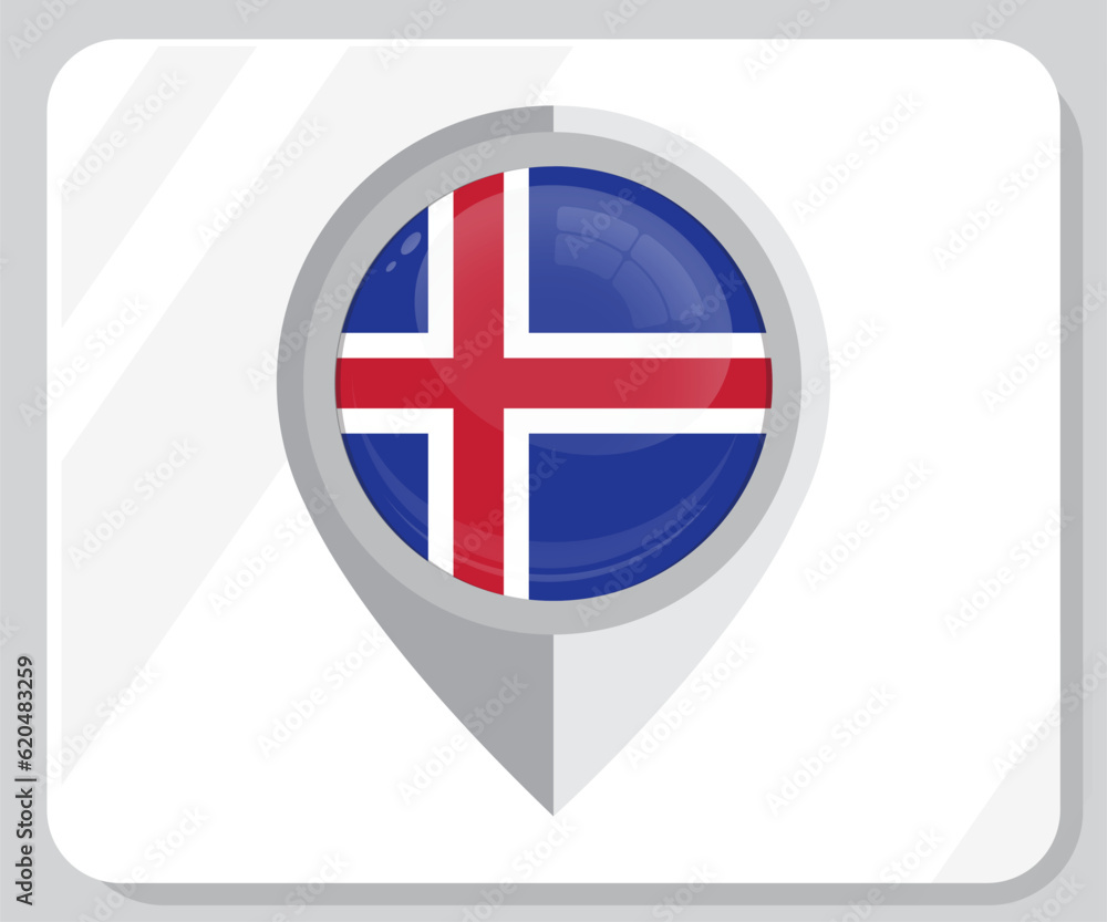 Fototapeta premium Iceland Circle Glossy Pride Flag Icon 