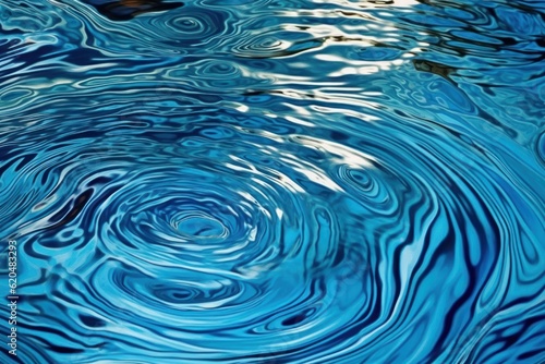 Intricate patterns formed by water ripples in a serene pool or pond  showcasing the beauty and complexity of nature s artistry. Generative AI. 